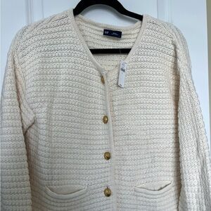 GAP Cream Knit Button-Front Women's Cardigan new with tags